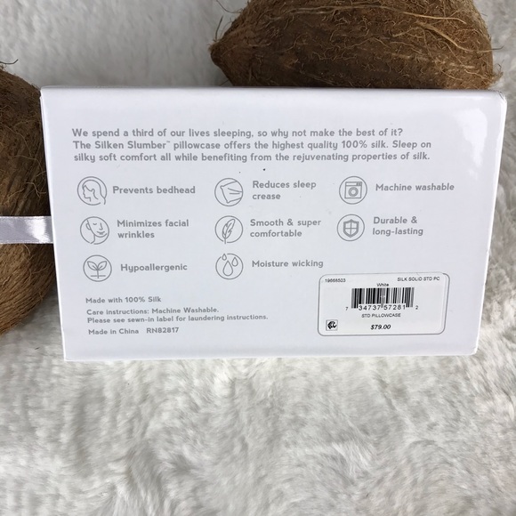SILKEN SLUMBER 100% Silk Pillowcase NWT White - Picture 4 of 5